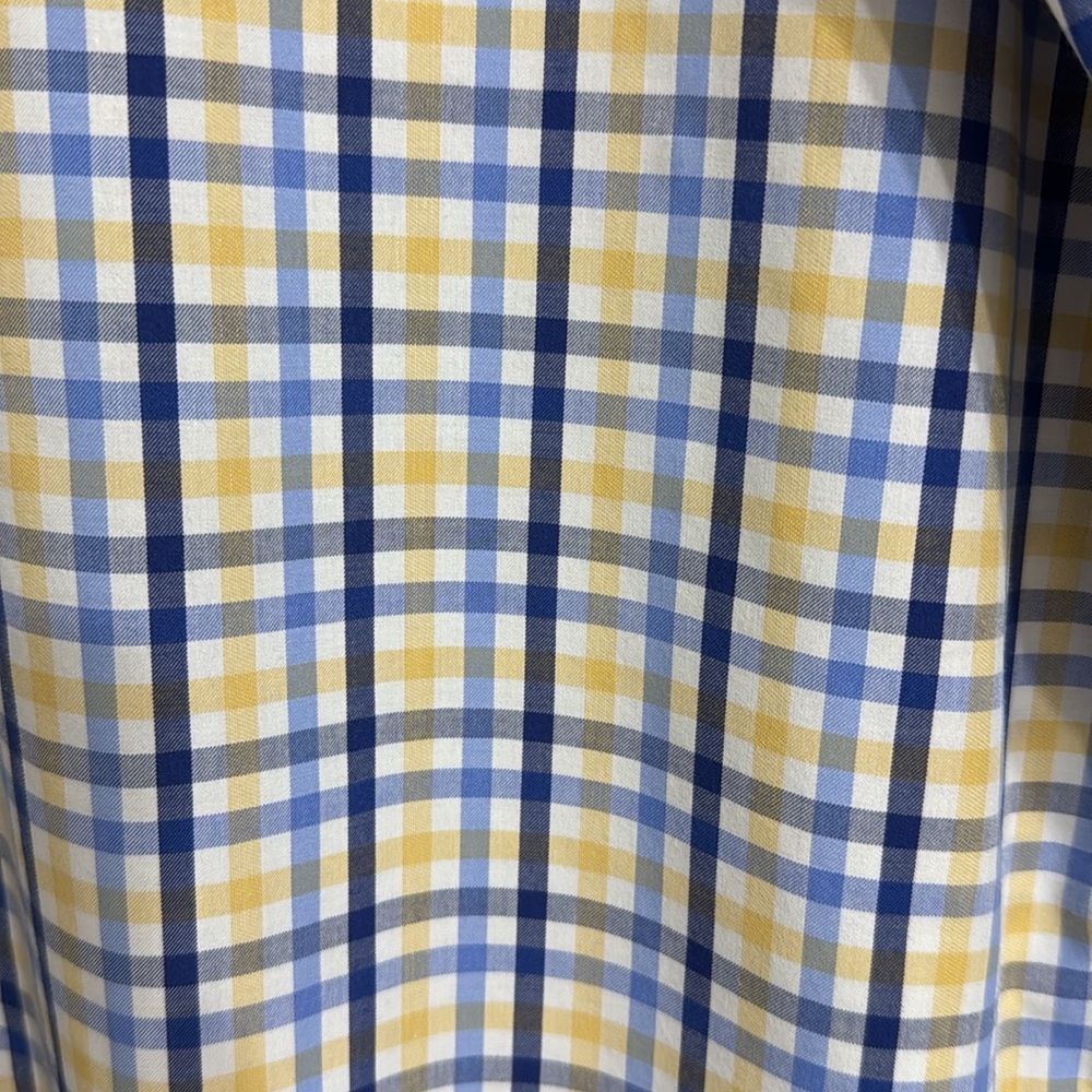 Men's Tommy Hilfiger Blue and Yellow Plaid long sleeve Shirt. Size 17 34/35 - Picture 3 of 6